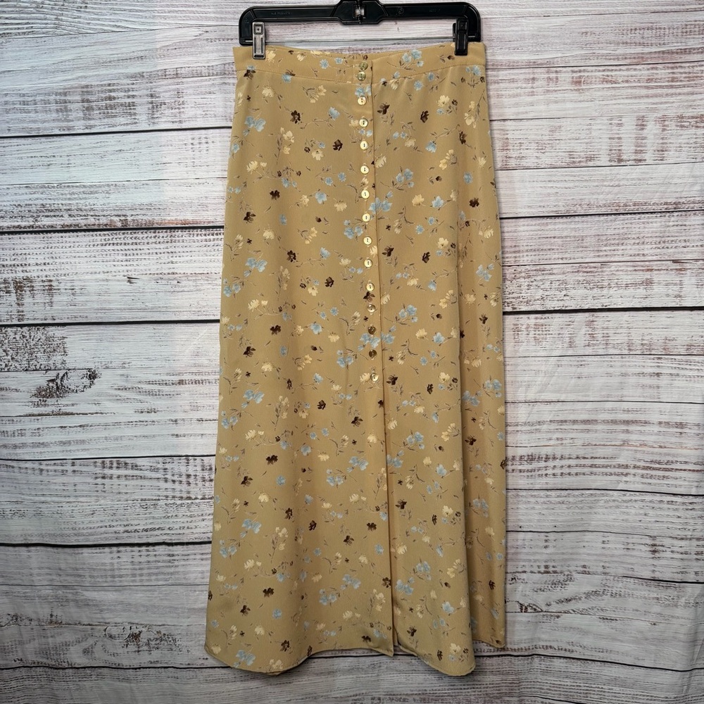 Tarea by RUE21 Button Front Midi Skirt VTG Y2K Floral Chiffon 90s‎